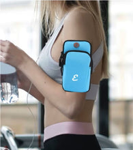 Load image into Gallery viewer, Personalized Phone Holder for Running Armband Pouch Key Pocket Bag Blue
