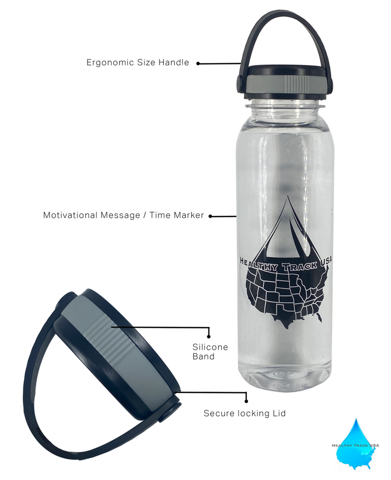 24 Oz Inspirational Time Water Bottle with Hydrating Reminder Tracker