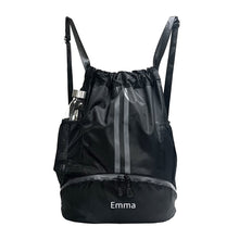 Load image into Gallery viewer, Personalized Drawstring Gym Backpack Black
