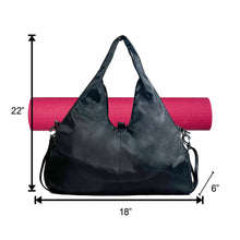 Load image into Gallery viewer, Personalized Yoga Gym Bag for Women, NAME and LOGO, Small Fitness Workout Sports Duffle Bag Black
