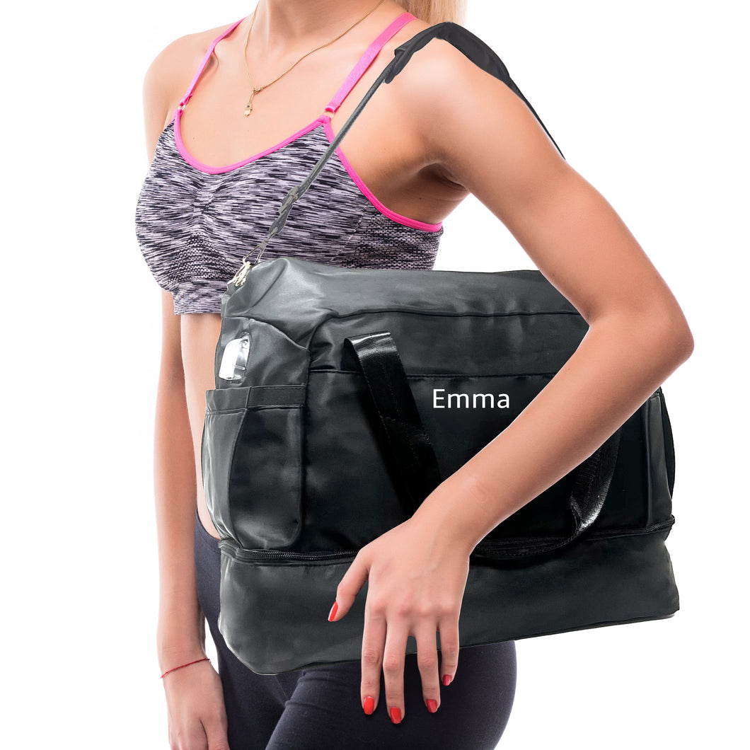 Personalized Yoga Gym Bag for Women Fitness Duffle Bag Black – Healthy  Track USA