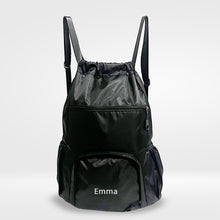 Load image into Gallery viewer, Personalized Drawstring Gym Backpack  Black
