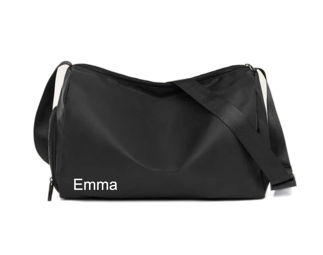 Personalized Waterproof Training Bag for Women, Small Fitness Workout Sports Duffle Bag Black