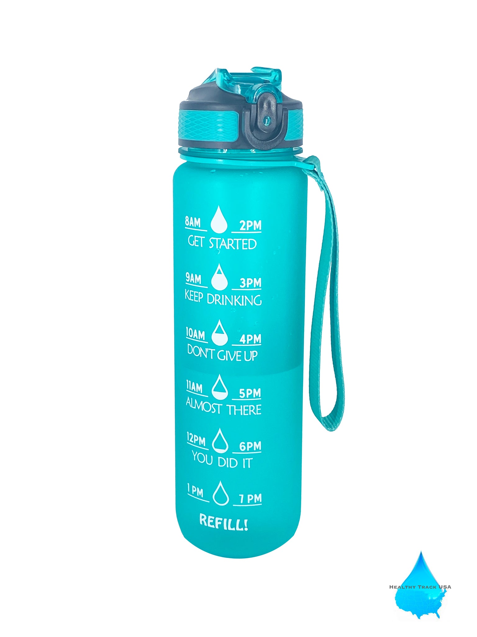 24 Oz Inspirational Time Water Bottle with Hydrating Reminder Tracker. BPA  Free