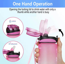Load image into Gallery viewer, 32 Oz Inspirational Time Water Bottle with Hydrating Reminder Tracker. Motivational Outdoor Sport Water Bottle. BPA Free, Color Pink
